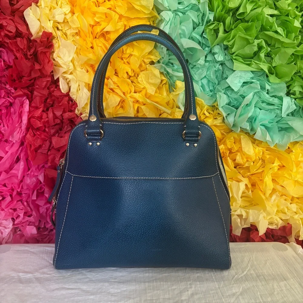 Kate Spade Large Blue Leather Satchel Handbag